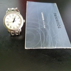 ESQ Watch with white face and black roman numerals